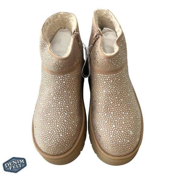 Wild Fable Women's Beige Missy Platform Booties Rhinestones w/ Memory Foam | NEW - Picture 7 of 16